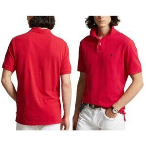 POLO Ralph Lauren Men's Red Solid Mesh Short Sleeve Polo Shirt Size XL
